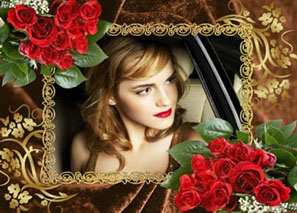 рамка для фотошопа шоколадная с розами