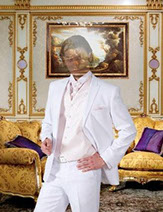 шаблон фотошоп мужской в белом костюме