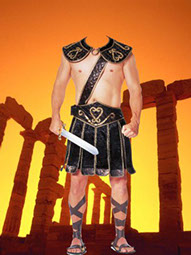 мужской шаблон для фотошопа гладиатор, шаблон фотошоп римский гладиатор, боец в колизее