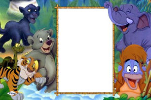 скачать детская рамка для фотошоп по сказке и мультфильму Маугли