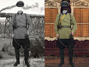 шаблон для фотошоп офицер красной армии,  шаблон революция, мужское историческое фото