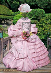 шаблоны для женщин и девушек дама в розовом платье