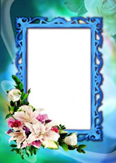 рамка для фотошопа синяя с цветами