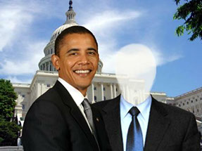 скачать бесплатно шаблон для фотошопа с президентом США Бараком Обамой