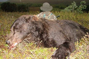 бесплатно шаблон для фотошопа охотник с медведем