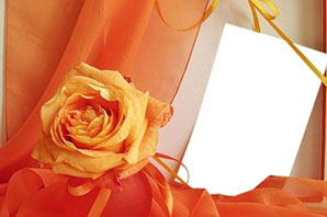 рамка для фотошопа оранжевая с розой