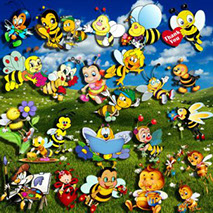 клипарт для фотошопа рисованные пчелки