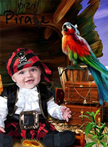 скачать бесплатно шаблоны для младенцев мальчик-пират с добычей