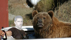 шаблон для фотошопа пиво в джакузи с медведем, шутка шаблон фотошоп, фото с медведем, фотошоп-шаблон