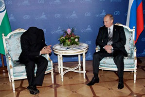 скачать бесплатно шаблон для фотошоп Путин, на переговорах с Путиным