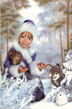 шаблон для фотошоп Снегурочка в лесу в формате psd