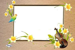 рамка для фотошопа скрипка и попугай