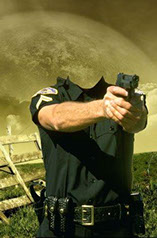 шаблон для фотошоп полицейский с пистолетом