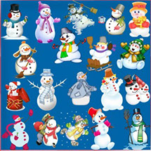 скачать новогодний клипарт для фотошопа веселые снеговики