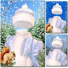 бесплатно шаблоны для девочек снегурочка с белочкой