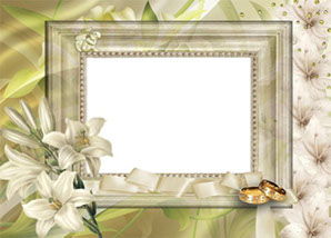 свадебная рамка для фото с лилиями