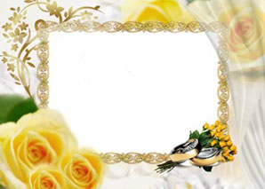 скачать рамку для фото свадебная желтые розы