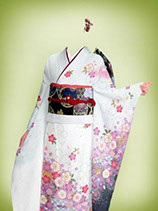 скачать шаблон фотошоп женщина из Японии в белом кимоно