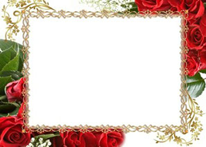 рамка для фотошопа торжественная с красными розами