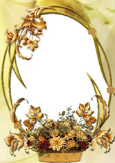 рамка для фотошопа корзина с цветами и листьями