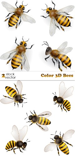 скачать бесплатно векторный клипарт пчелы в векторе